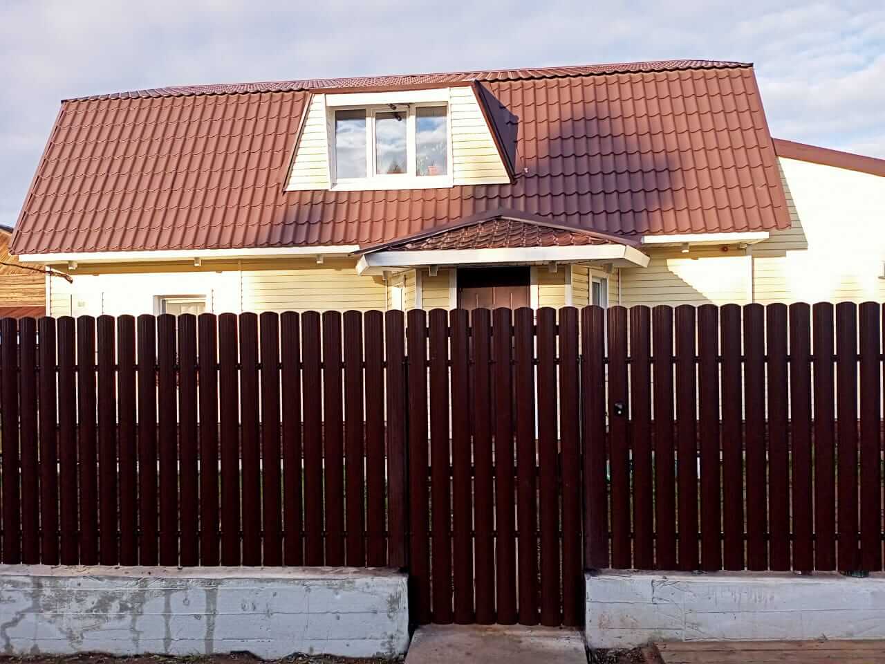 забор из штакетника шоколад фото4 в Астрахани