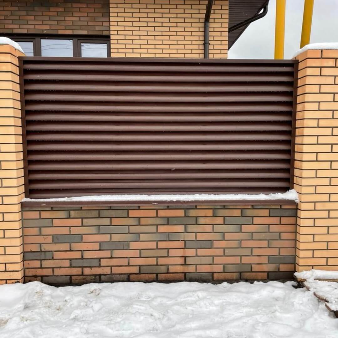 Забор-жалюзи ral8017/8017 шоколад двухсторонний фото6 в Астрахани