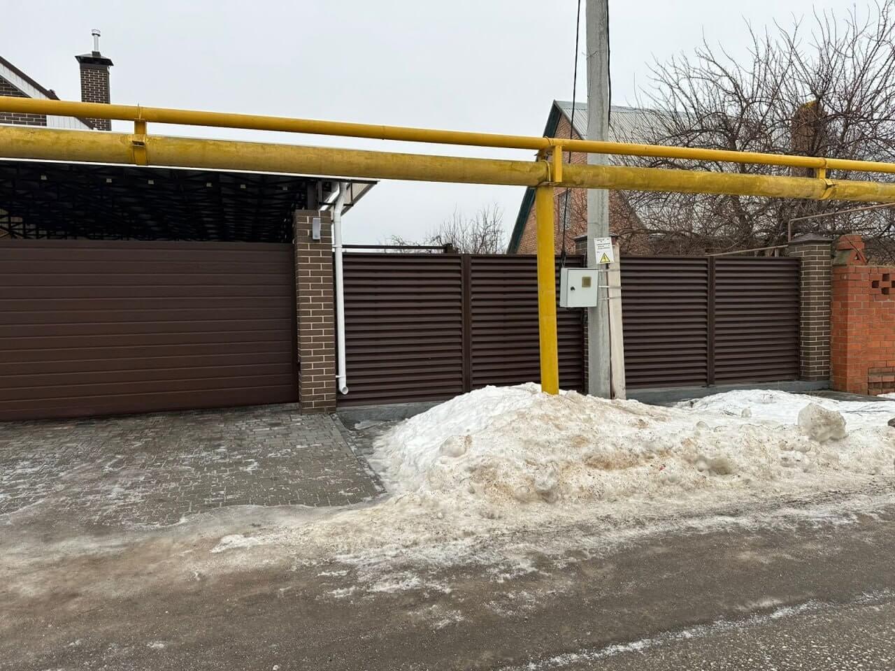 Забор-жалюзи из ламелей еврожалюзи 47м Мореный Дуб Printech фото 1 в Астрахани