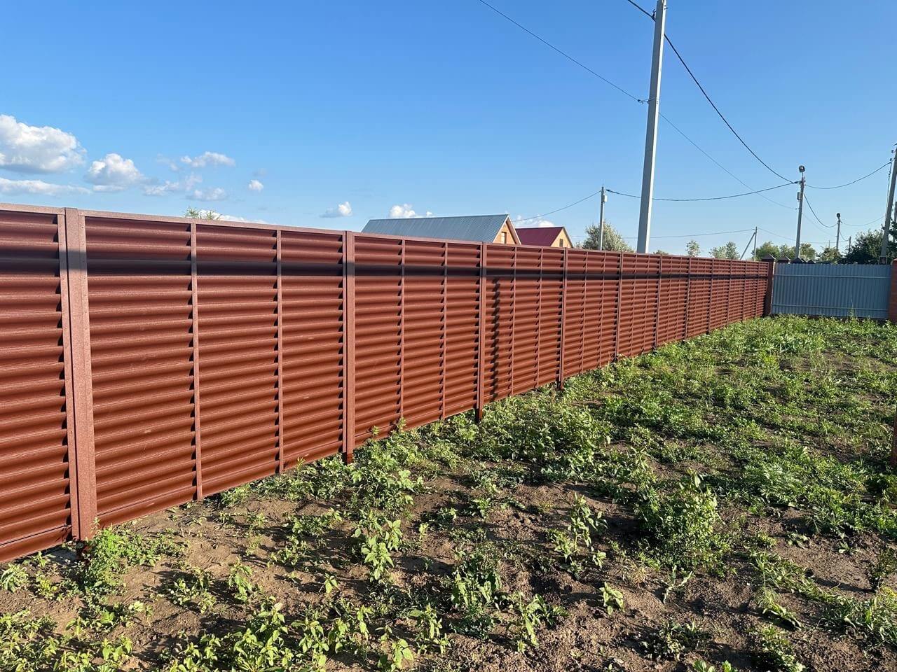 Забор из ламелей Еврожалюзи 53м RAL8017/8017 Шоколад двусторонний МАТТЕ в Астрахани
