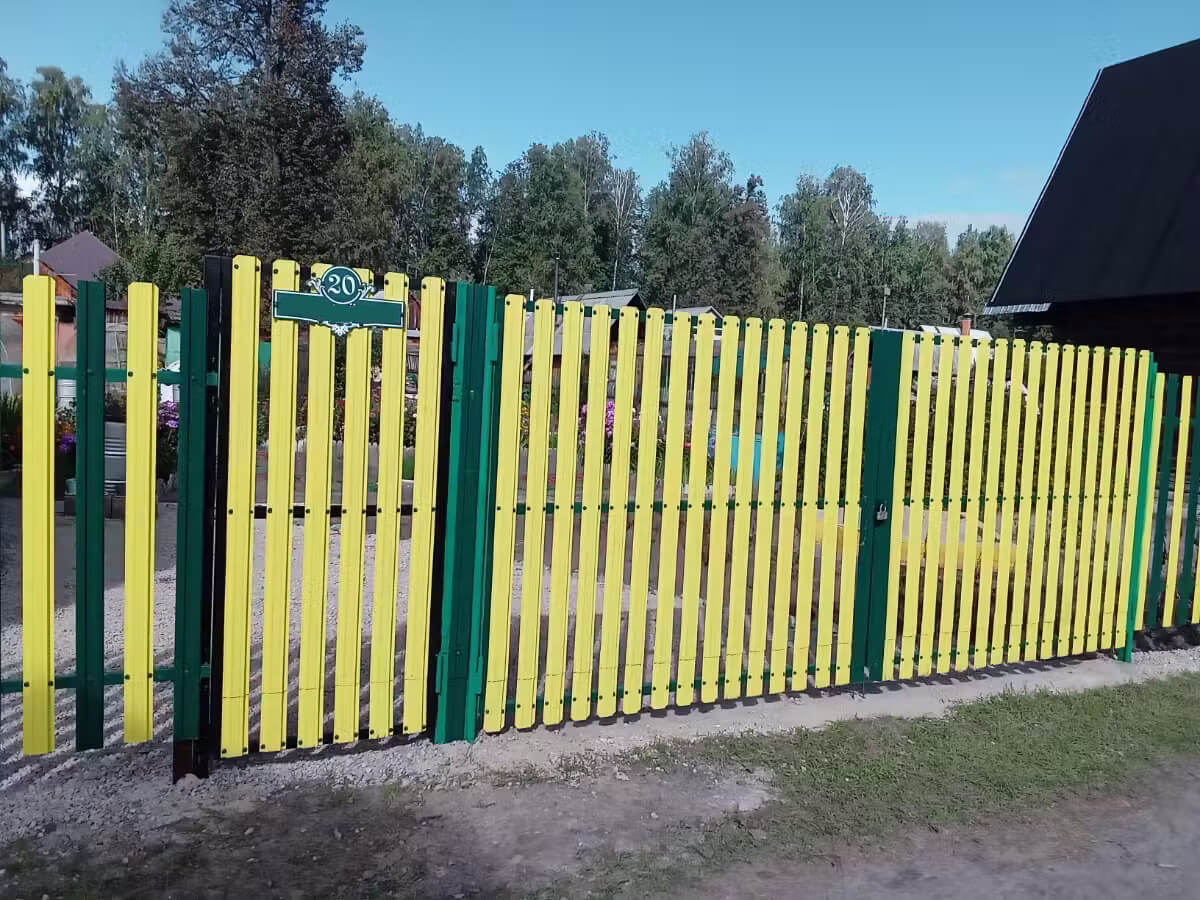 Забор из евроштакетника 13м RAL1018 Желтый в Астрахани