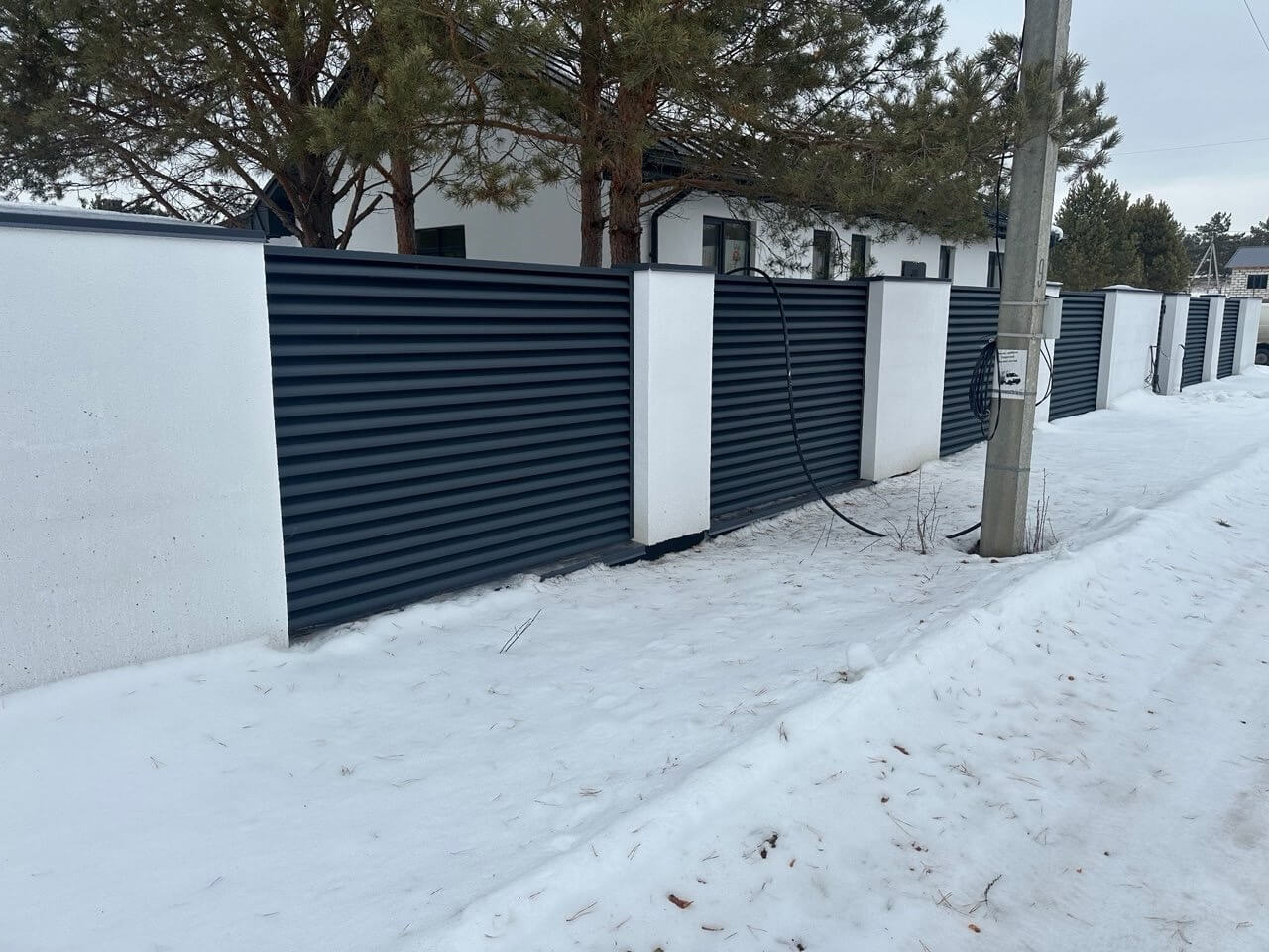 Забор-жалюзи 76м RAL7024/7024 Серый Графит двусторонний МАТТЕ фото 3 в Астрахани